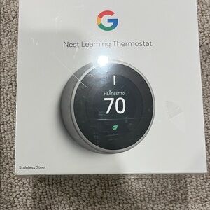 Google Smart Thermostat in Stainless Steel